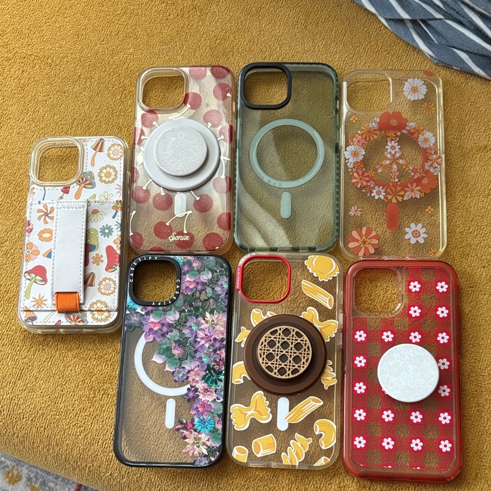 Iphone 15 Floral and Patterned Phone Cases - Multi-Color
